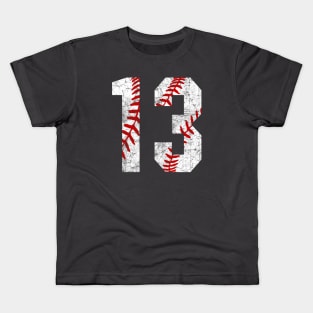 Vintage #13 Baseball Laces Baseball Mom Jersey Love Baseball T-shirt Kids T-Shirt